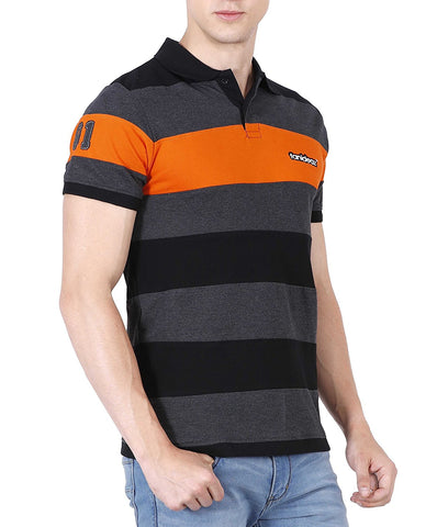 Fanideaz Men’s Half Sleeve Royal Striped Polo T-Shirt Pro