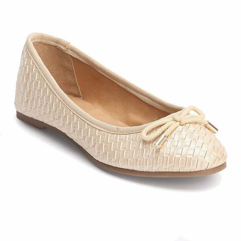 BEIGE WEAVED BELLY SHOES PRO