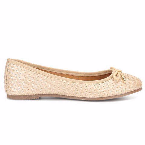 BEIGE WEAVED BELLY SHOES PRO