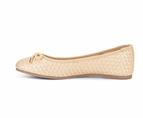 BEIGE WEAVED BELLY SHOES PRO