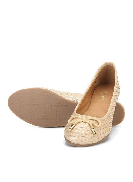 BEIGE WEAVED BELLY SHOES